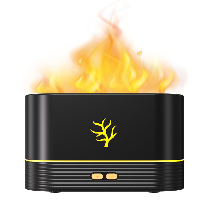 Diffusore di aromi a fiamma, umidificatore d'aria, nebulizzatore a ultrasuoni, lampada a fiamma con olio essenziale a LED