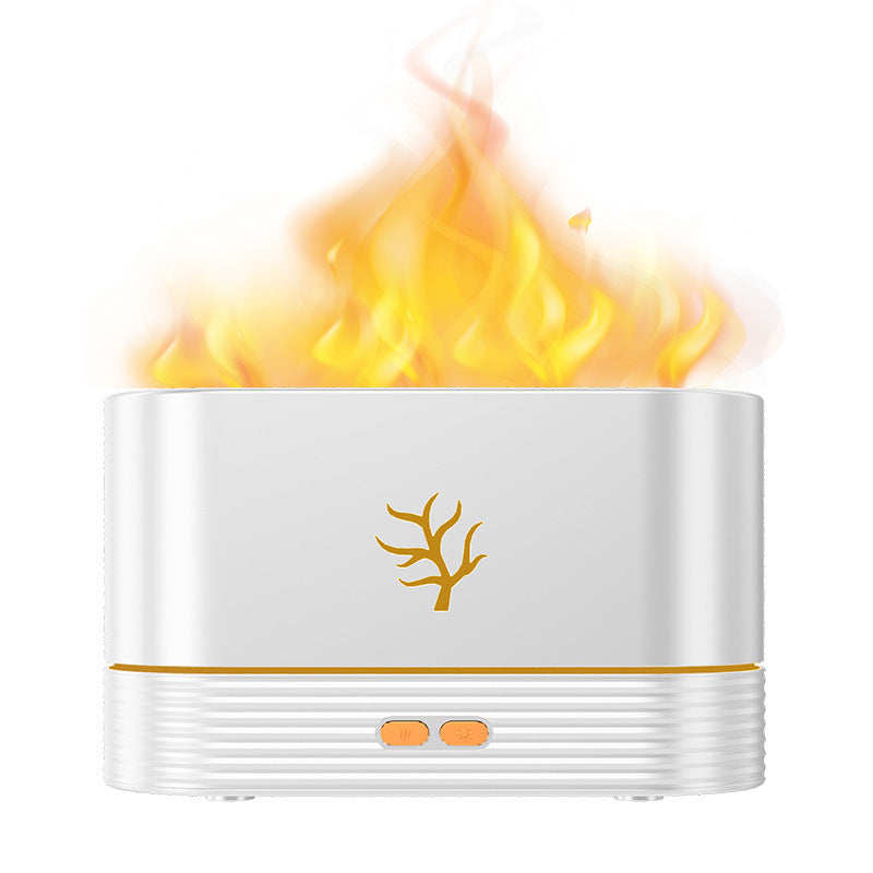 Diffusore di aromi a fiamma, umidificatore d'aria, nebulizzatore a ultrasuoni, lampada a fiamma con olio essenziale a LED